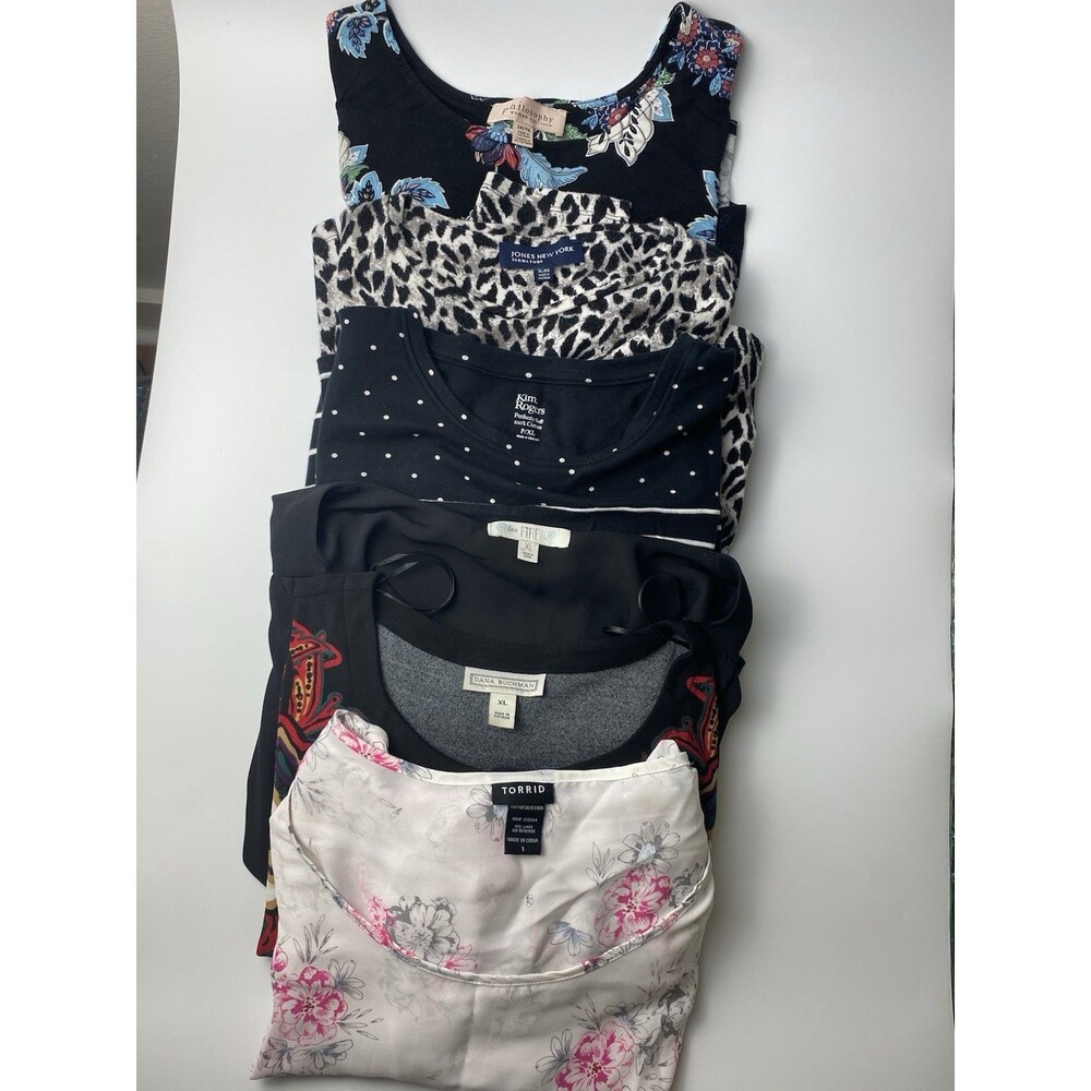 Lot Of 6 Women’s XL Tops, Various Brands, Colors